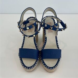 Valentino Navy Studded Espadrilles